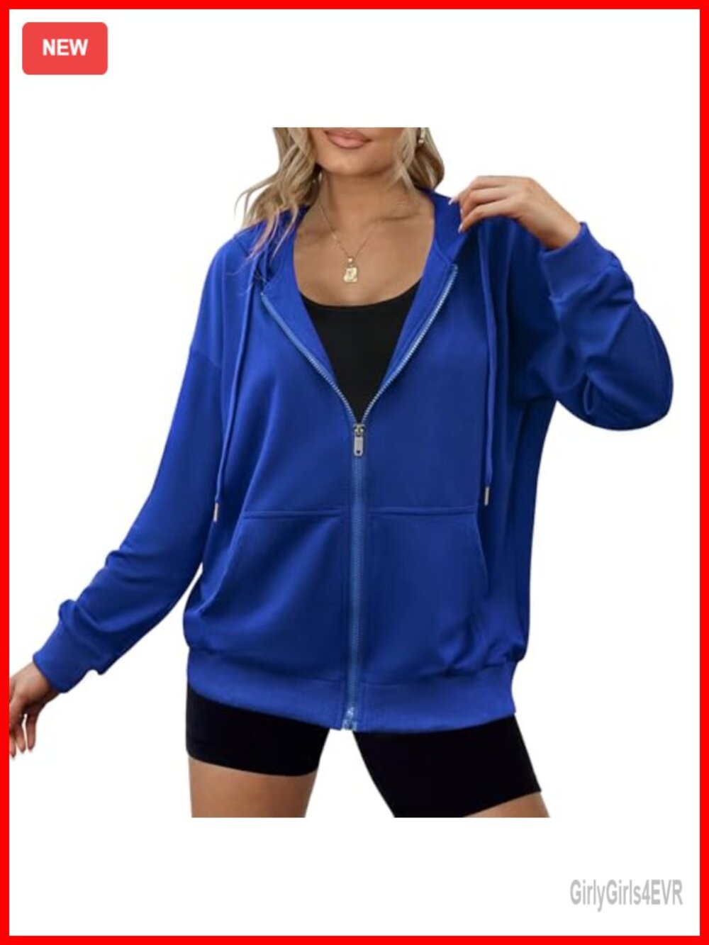 Zeagoo Women's Lightweight Full Zip Hoodie Oversized Sweatshirt Zip Up
